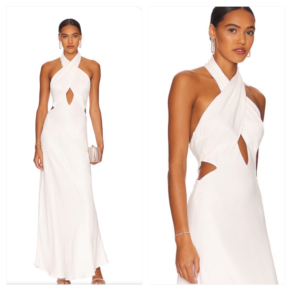 Bardot Wyn Satin Halter Dress in orchid white - Picture 1 of 16